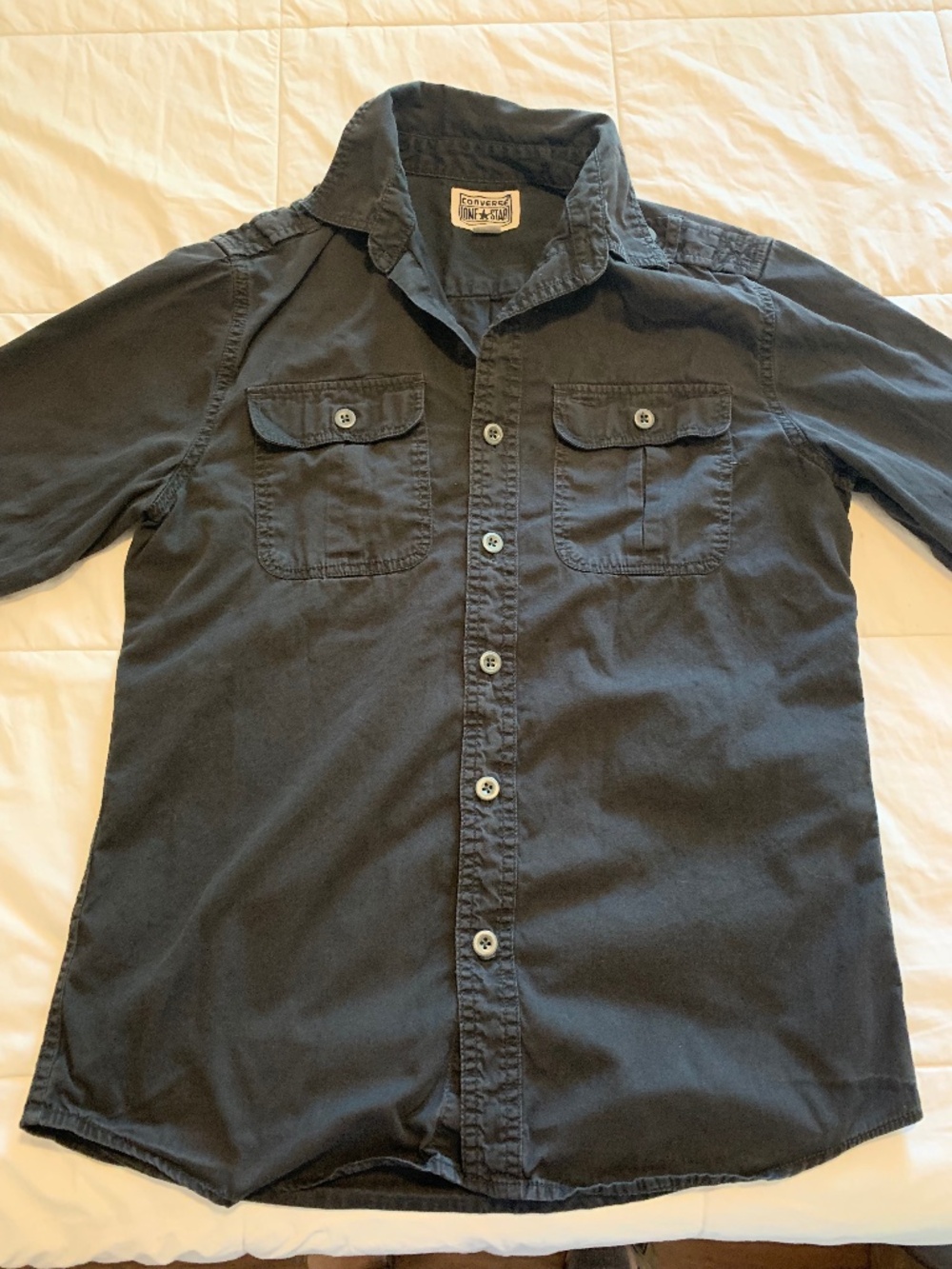 Converse Black Button-Down Long Sleeve Casual‎ Shirt | S